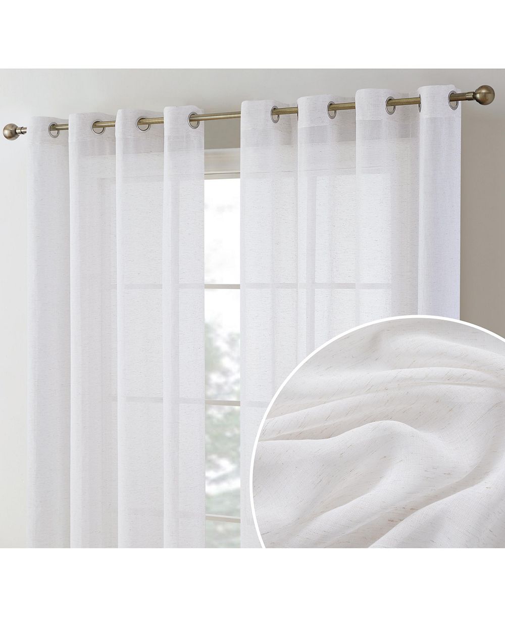 HLC.ME полупрозрачные шторы Sierra Burlap Flax Linen, комплект из 2 панелей