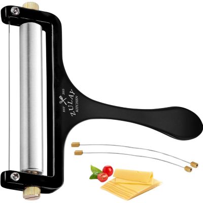 Zulay Kitchen Heavy Duty Adjustable Cheese Slicer with 2 Extra Wires