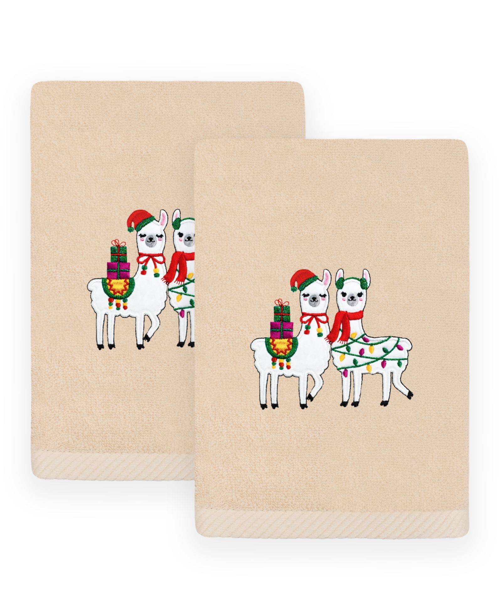 Набор полотенец для рук Linum Home Christmas Llamas, 100% турецкий хлопок, 2 шт.