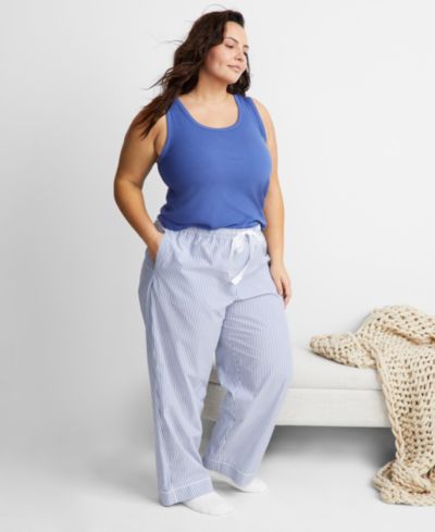 State of Day Women's Poplin Pajama Pants XS-3X, Exclusively at Macy's