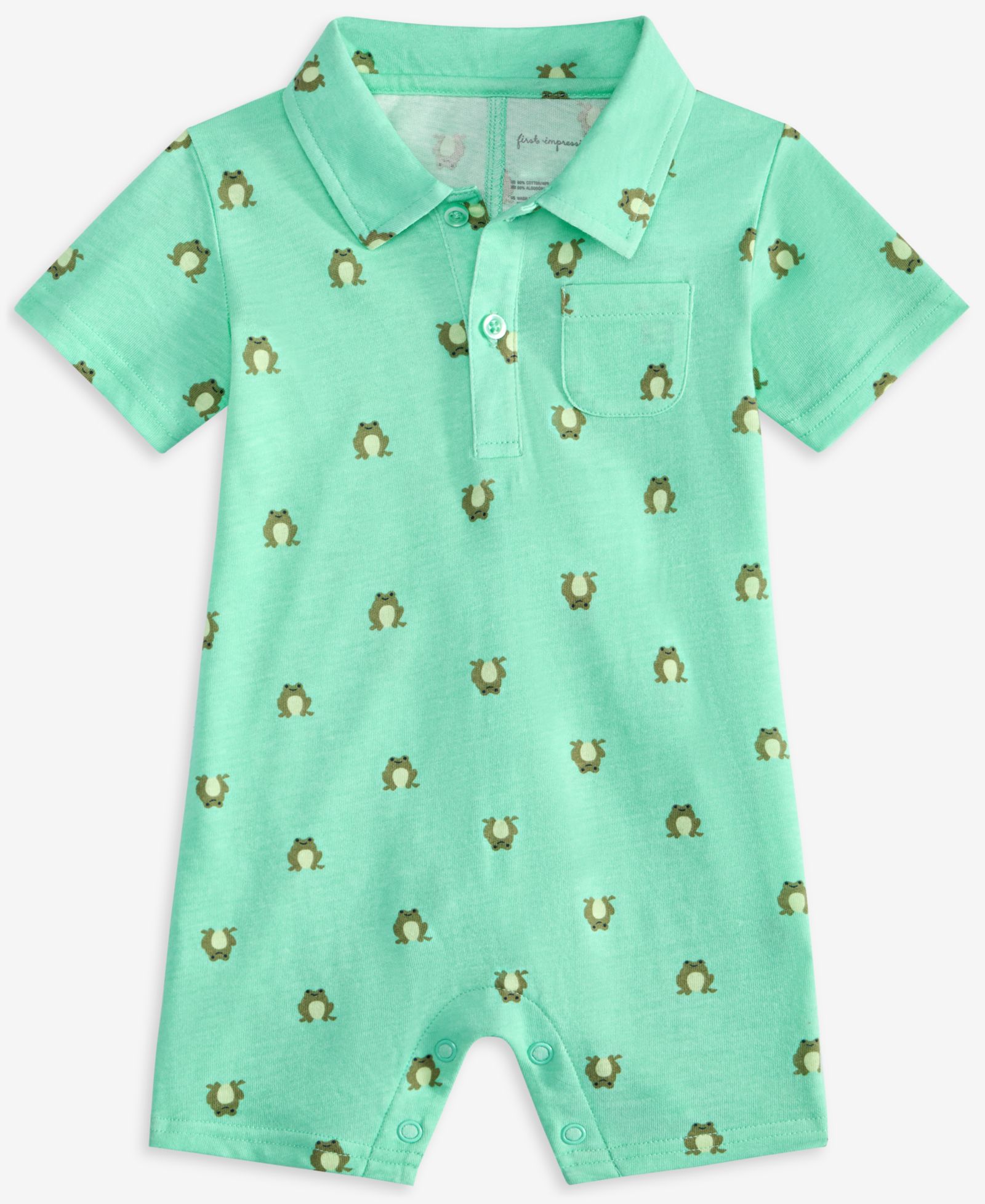 First Impressions Baby Boys' Jump Frog-Print Romper, Macy's Exclusive
