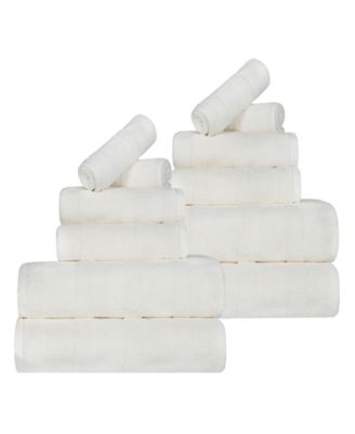 Набор полотенец Superior Roma Ribbed Turkish Cotton Quick-Dry Solid Assorted Highly Absorbent 12 Piece