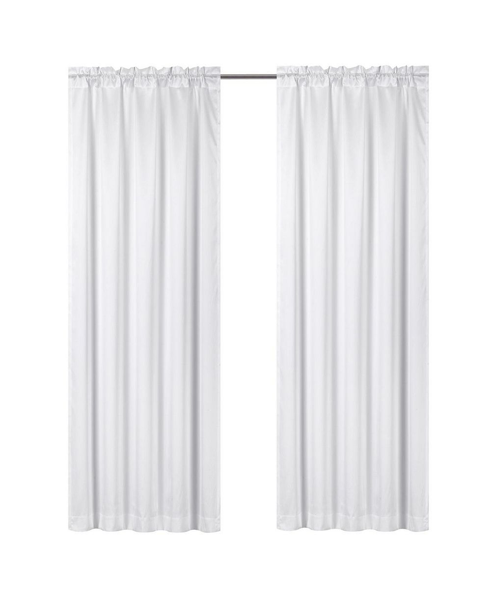 Kate Aurora Lux Living Complete 9 Piece Semi Sheer Rod Pocket Window Curtain and Valance Set - 52 in. W x 84 in. L, All Beige