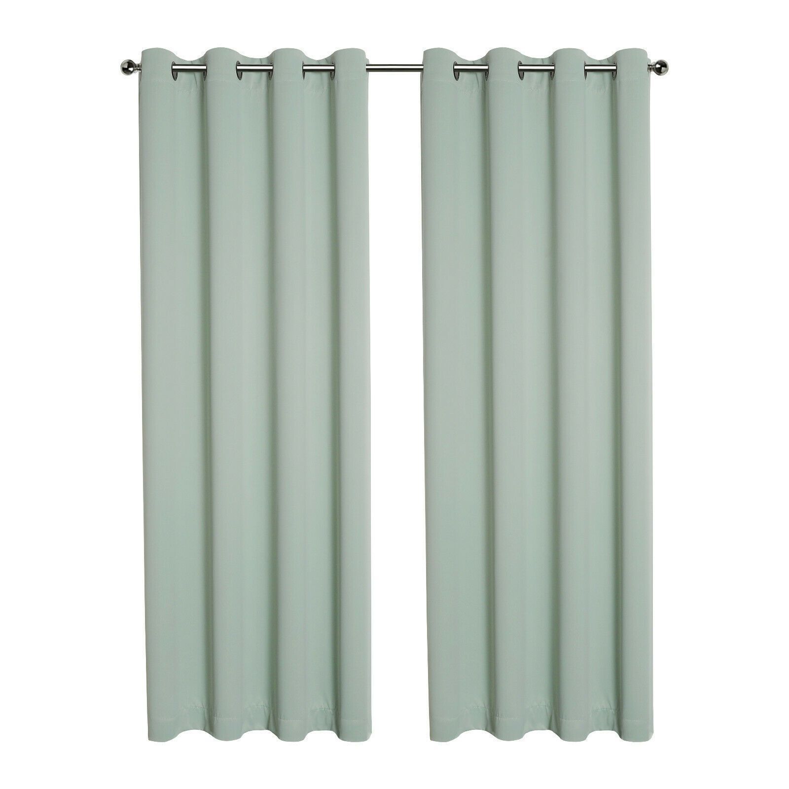 Kate Aurora Hotel Living 2 Pack 100% Blackout Grommet Top Sage Curtain Panels