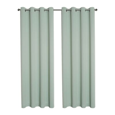 Kate Aurora Hotel Living 2 Pack 100% Blackout Grommet Top Sage Curtain Panels