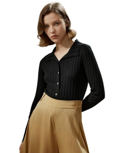 Женский кардиган LILYSILK Ribbed Silk-Cashmere Blend