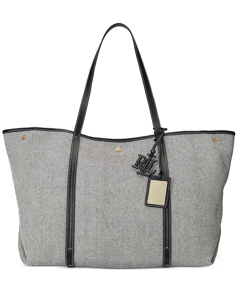Lauren Ralph Lauren Emerie Canvas & Leather Extra-Large Tote Bag