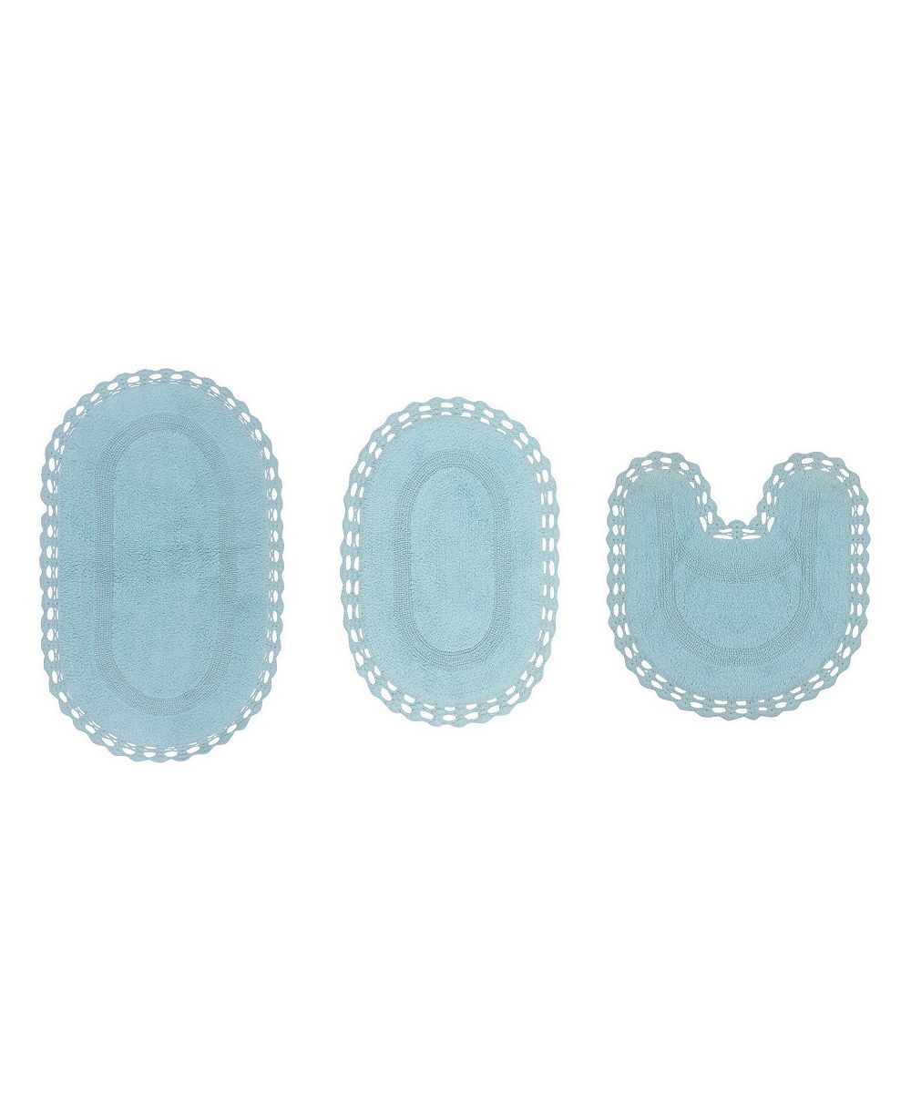 Home Weavers Hampton Crochet Reversible 3-Pc. Bath Rug Set