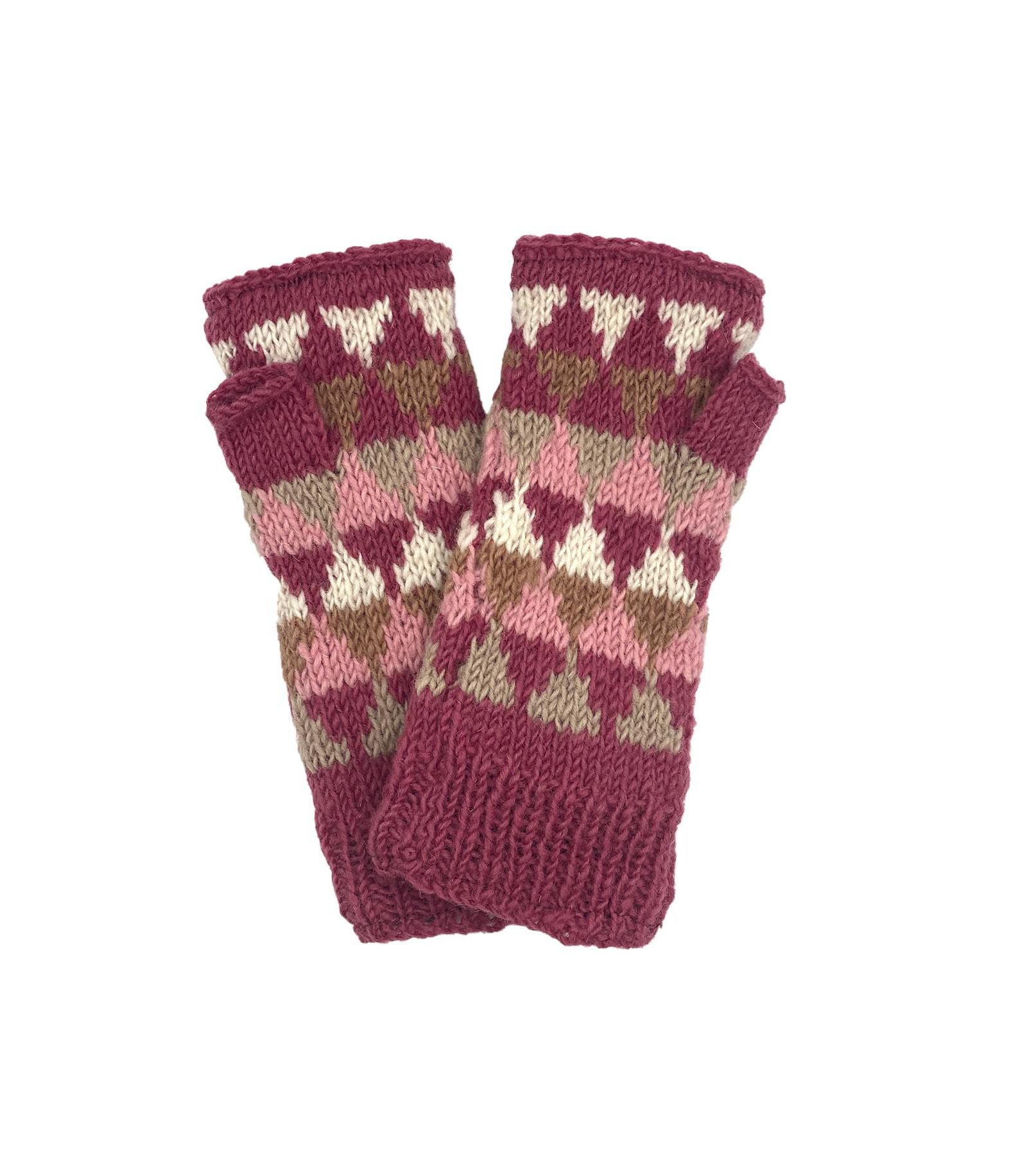 Полуперчатки Feelgoodz Women's Artisan Hand-Knit Jaya Harlequin Wool Half Mitten