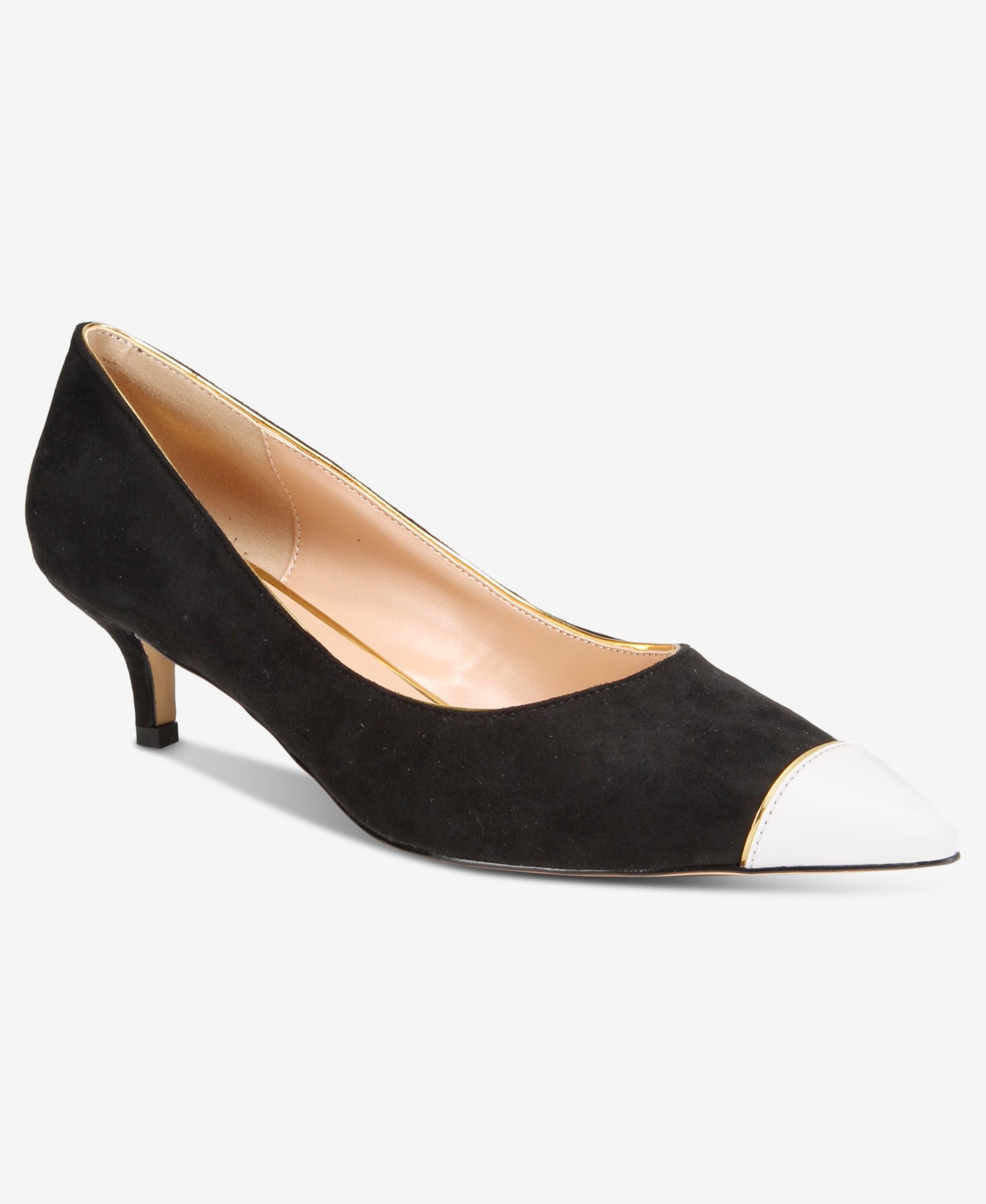 THINGS II COME Women's Jacey Luxurious Pointed-Toe Kitten Heel Pumps