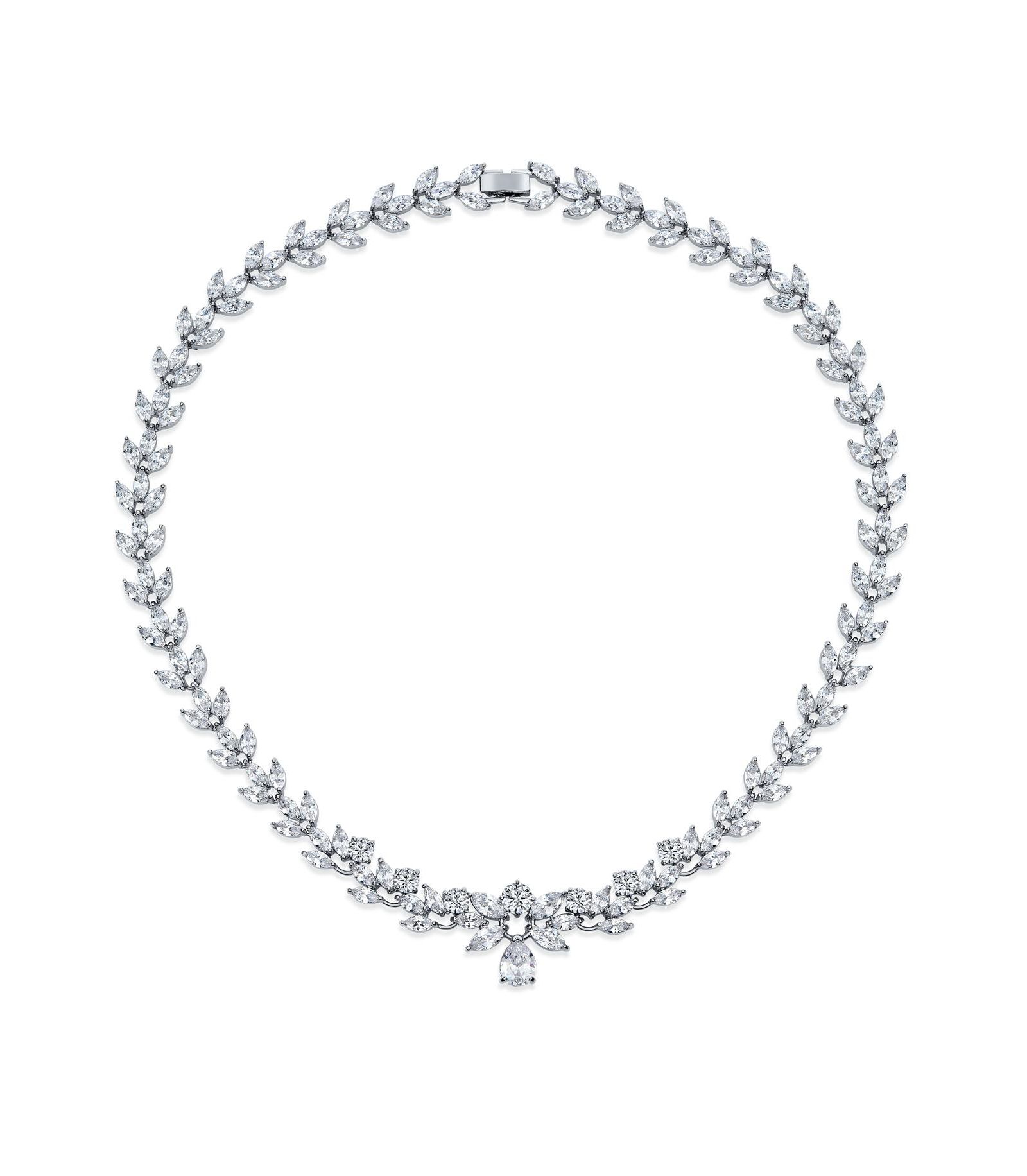 Bling Jewelry винтажное коктейльное ожерелье с CZ Marquise Cut камнями