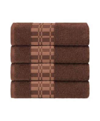 Superior Larissa Geometric Embroidered Jacquard Border Cotton 4-Pc. Bath Towel Set