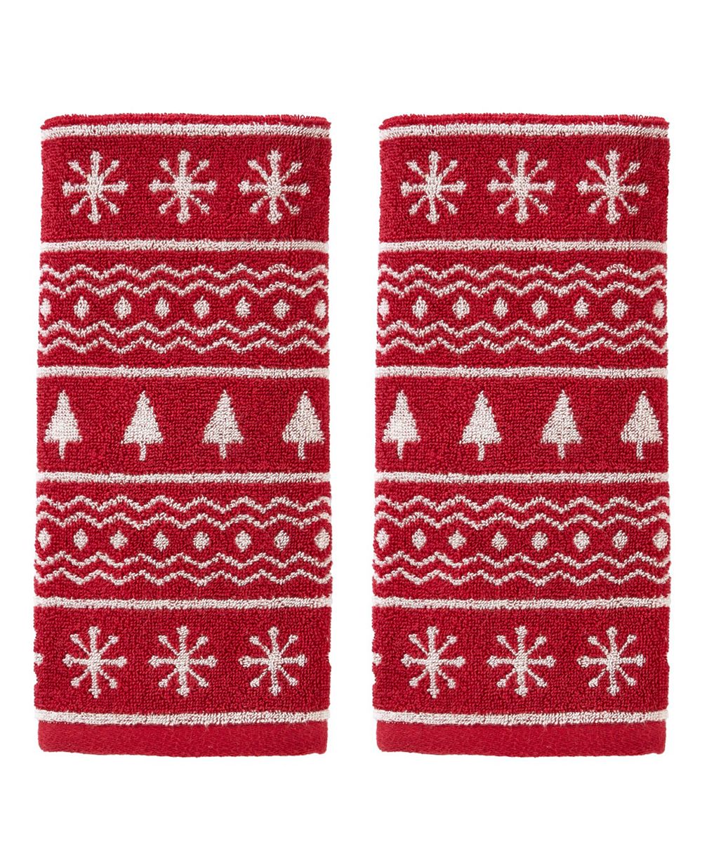 Набор из 2 полотенец для рук SKL Home Fair Isle Jacquard Cotton