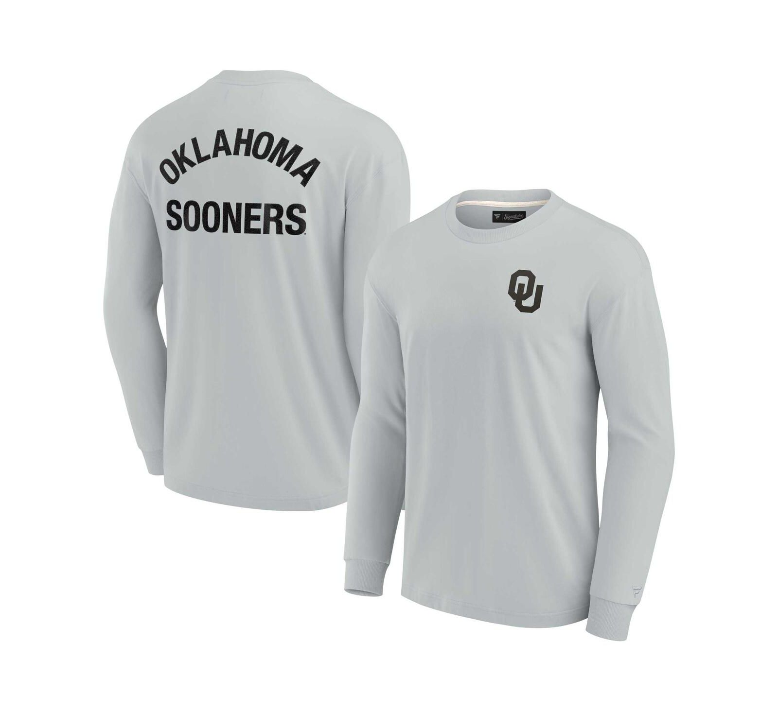 Мужская и женская футболка Fanatics Signature Gray Oklahoma Sooners