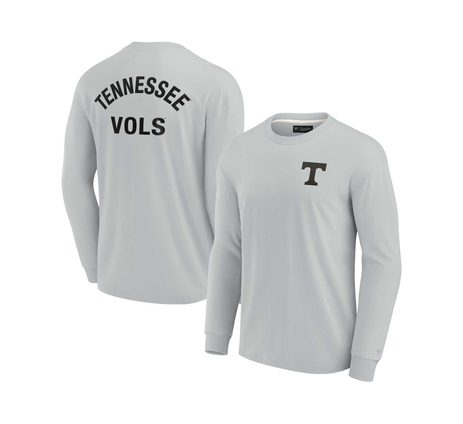 Men's and Women's Fanatics Signature Gray Tennessee Volunteers Super Soft Long Sleeve T-shirt
