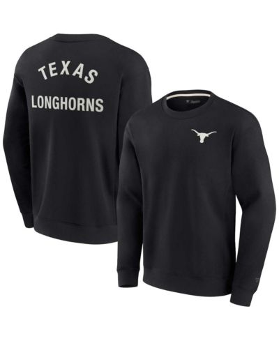 Мужской и женский супермягкий свитшот Fanatics Signature Black Texas Longhorns с круглым вырезом