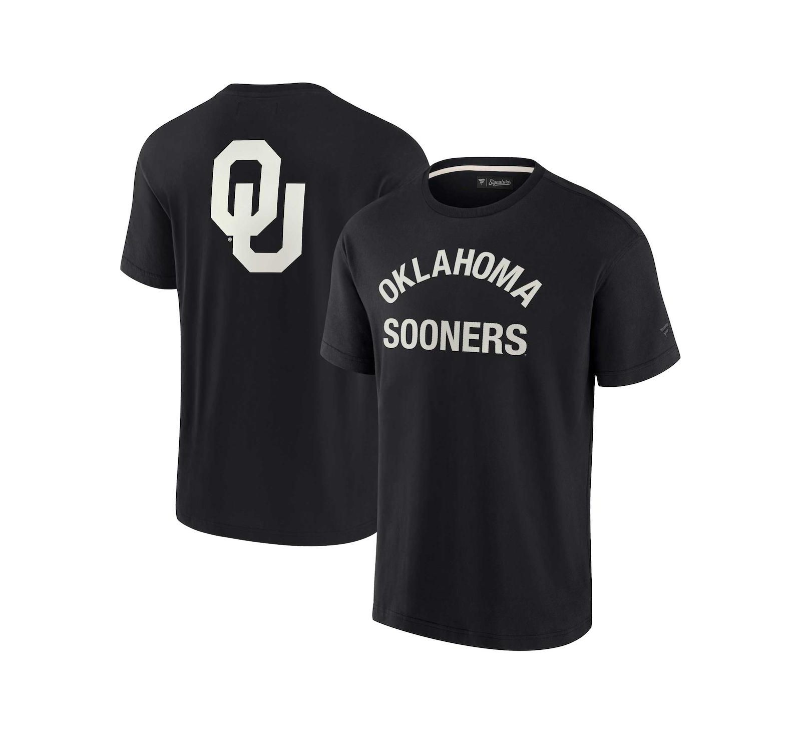 Мужская и женская футболка Fanatics Signature Black Oklahoma Sooners с коротким рукавом