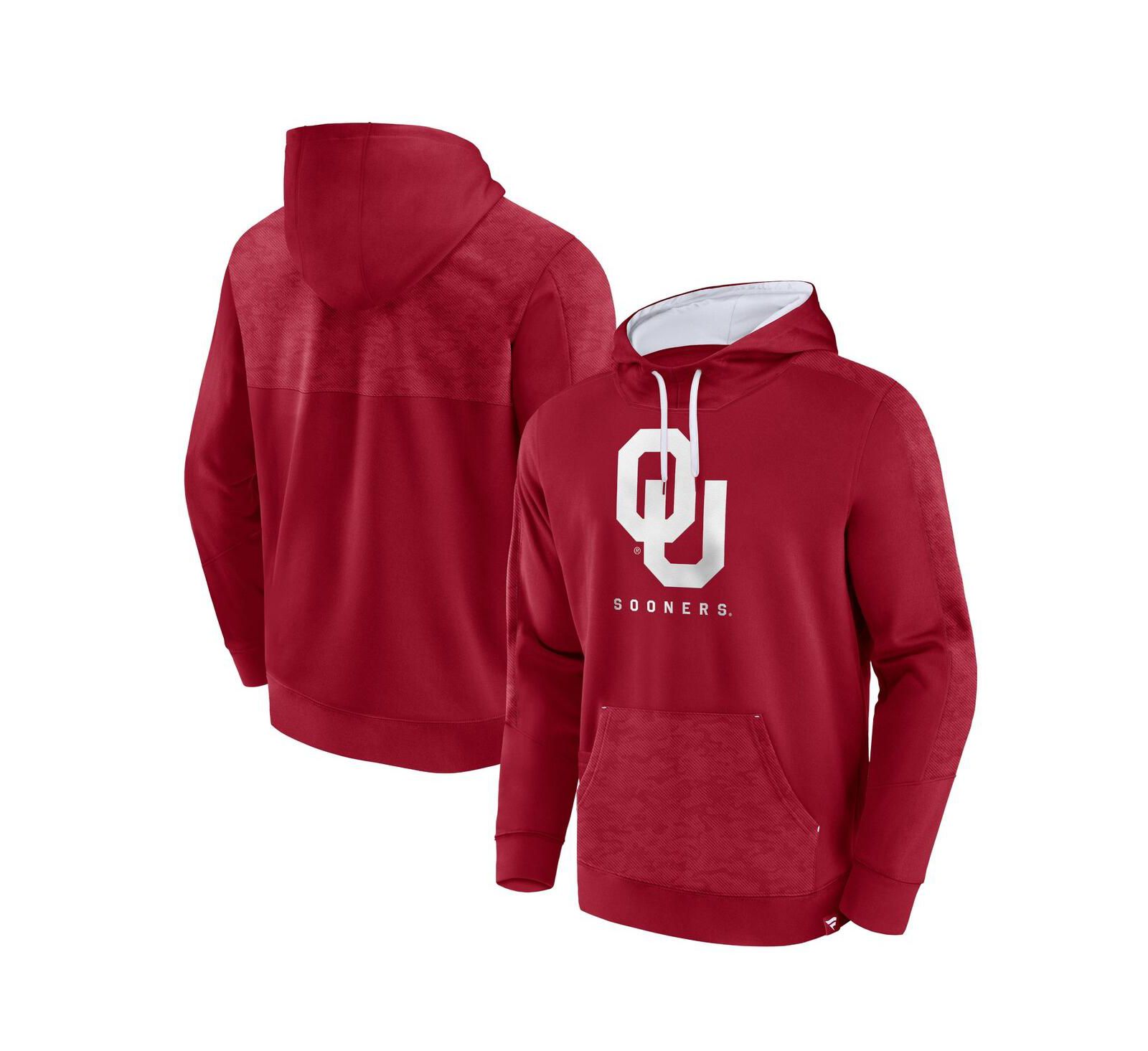 Мужское худи Fanatics Oklahoma Sooners Defender Pullover, малиновое
