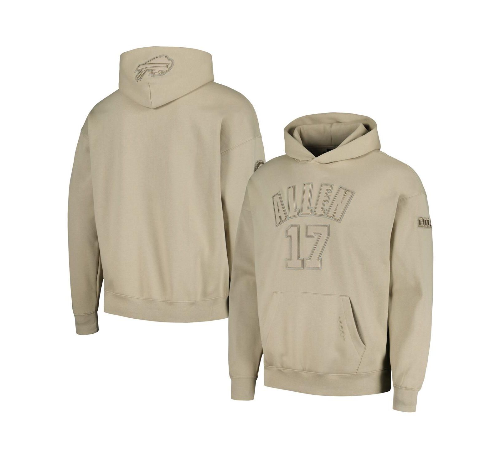 Мужское худи Pro Standard Josh Allen Tan Buffalo Bills Player Name and Number Pullover Hoodie