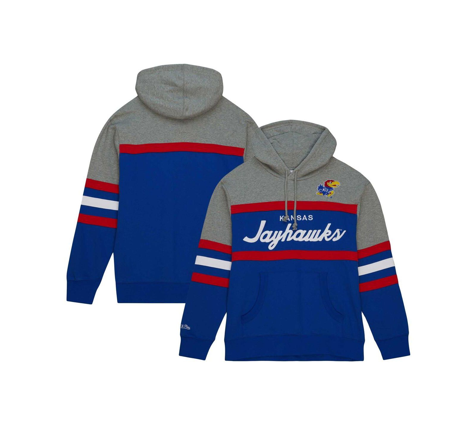 Mitchell & Ness Мужское худи с капюшоном Kansas Jayhawks, королевский синий
