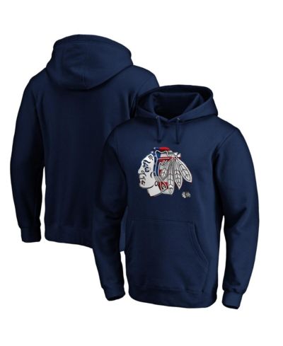 Мужское худи Fanatics Chicago Blackhawks Navy, с логотипом Banner Wave