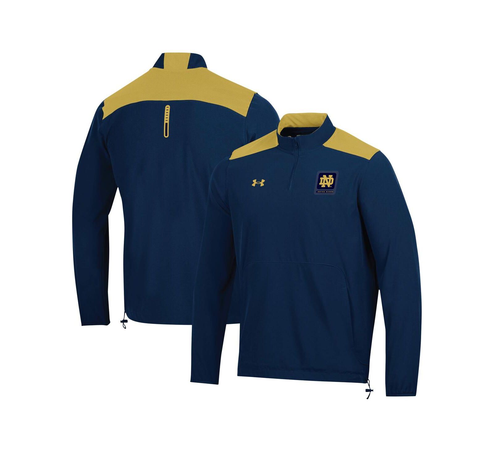 Men's Under Armour Navy Notre Dame Fighting Irish 2023 Motivate Half-Zip Top