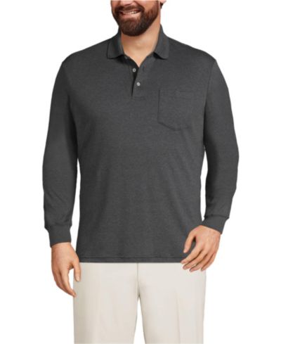 Lands' End Polo рубашка из хлопка Supima с длинным рукавом