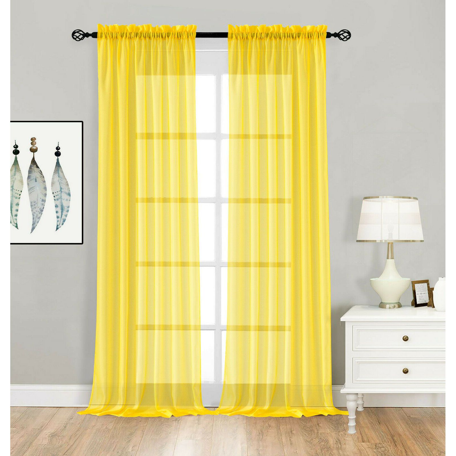 Kate Aurora комплект из 2 штор тюль basic home rod pocket