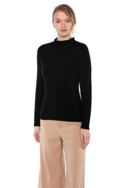 Женский свитер Jennie Liu 100% Pure Cashmere Long Sleeve Chunky Rib Funnel Neck