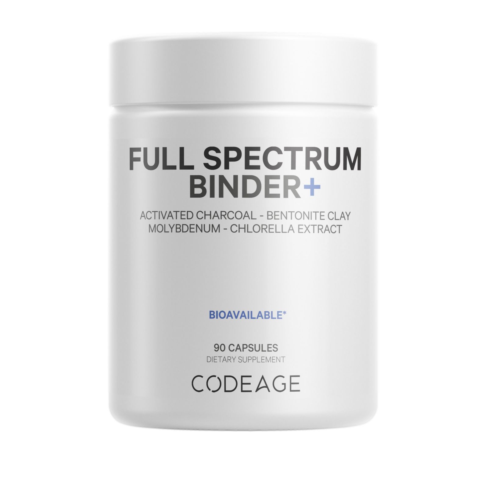 Добавка Codeage Binder Supplement, Molybdenum, Charcoal, Bentonite Clay, Chlorella, Fulvic Humic Acid, 90 капсул