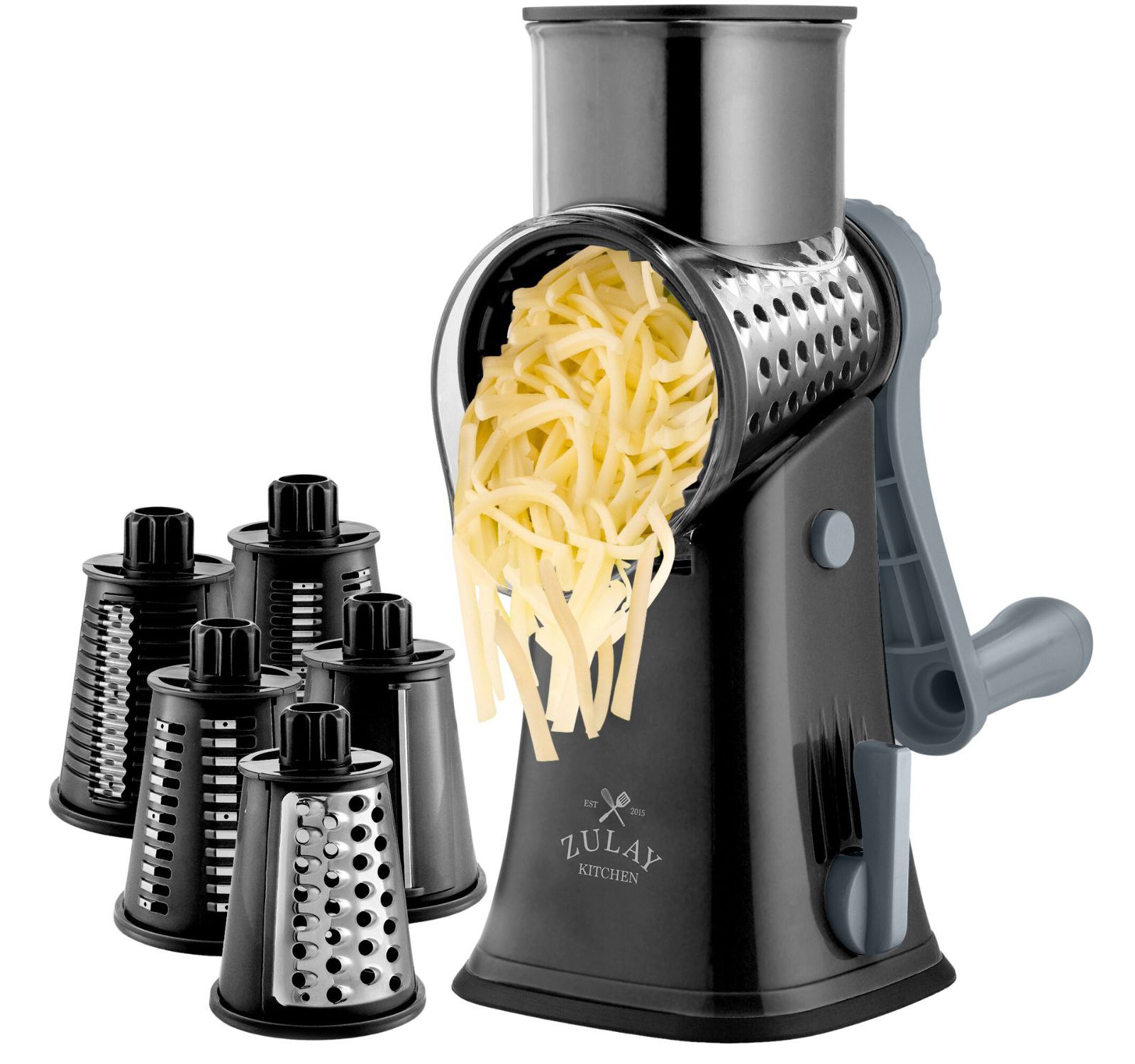 Rotary Cheese Grater with 5 Interchangeable Stainless Steel Blades