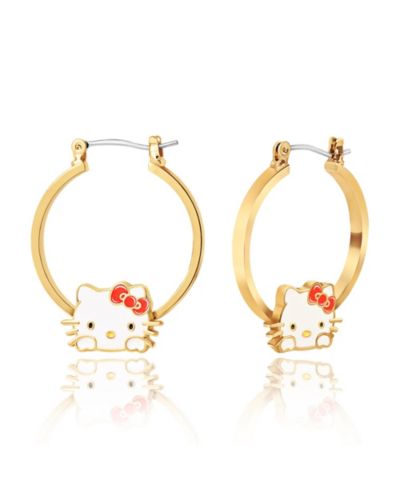 Серьги Sanrio Hello Kitty Hoop Gold Plated and Enamel