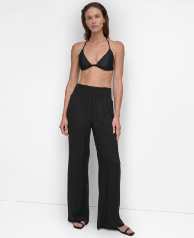 Женские брюки DKNY Women's Smocked-Waist Cover-Up Pull-On