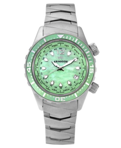 Часы Abingdon Co. Women's Automatic Marina Divers Silver-Tone Titanium 40mm