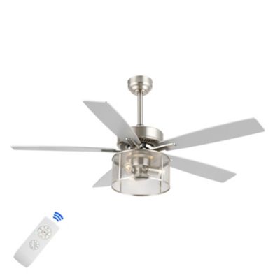 Max Farmhouse Industrial Iron/Wood Mobile App remote Controlled LED Ceiling Fan