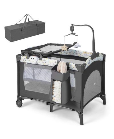 Multi-Functional Baby Playpen with Mattress and Removable Changing Table