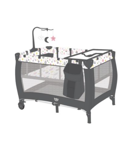 Portable Baby Playpen with Bassinet, Changing Station and Music Box for Newborns