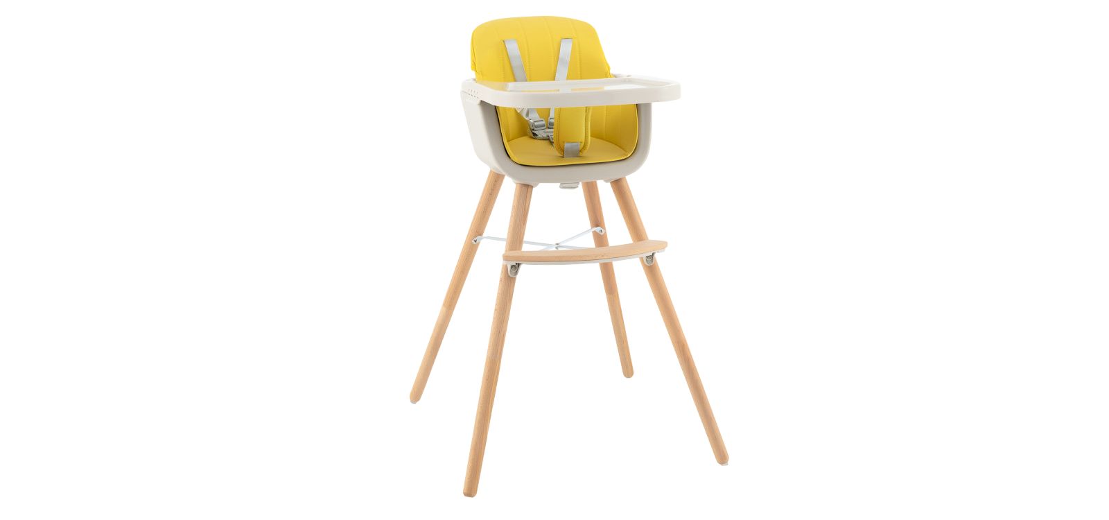 Slickblue 3 in 1 Convertible Wooden High Chair with Soft Cushion for Babies
