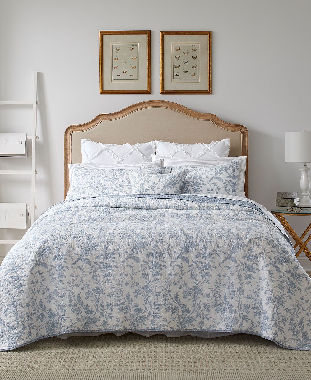 Комплект стеганого одеяла Laura Ashley Amberley Cotton Reversible 3-Piece, Twin