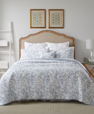 Комплект стеганого одеяла Laura Ashley Amberley Cotton Reversible 3-Piece, Twin