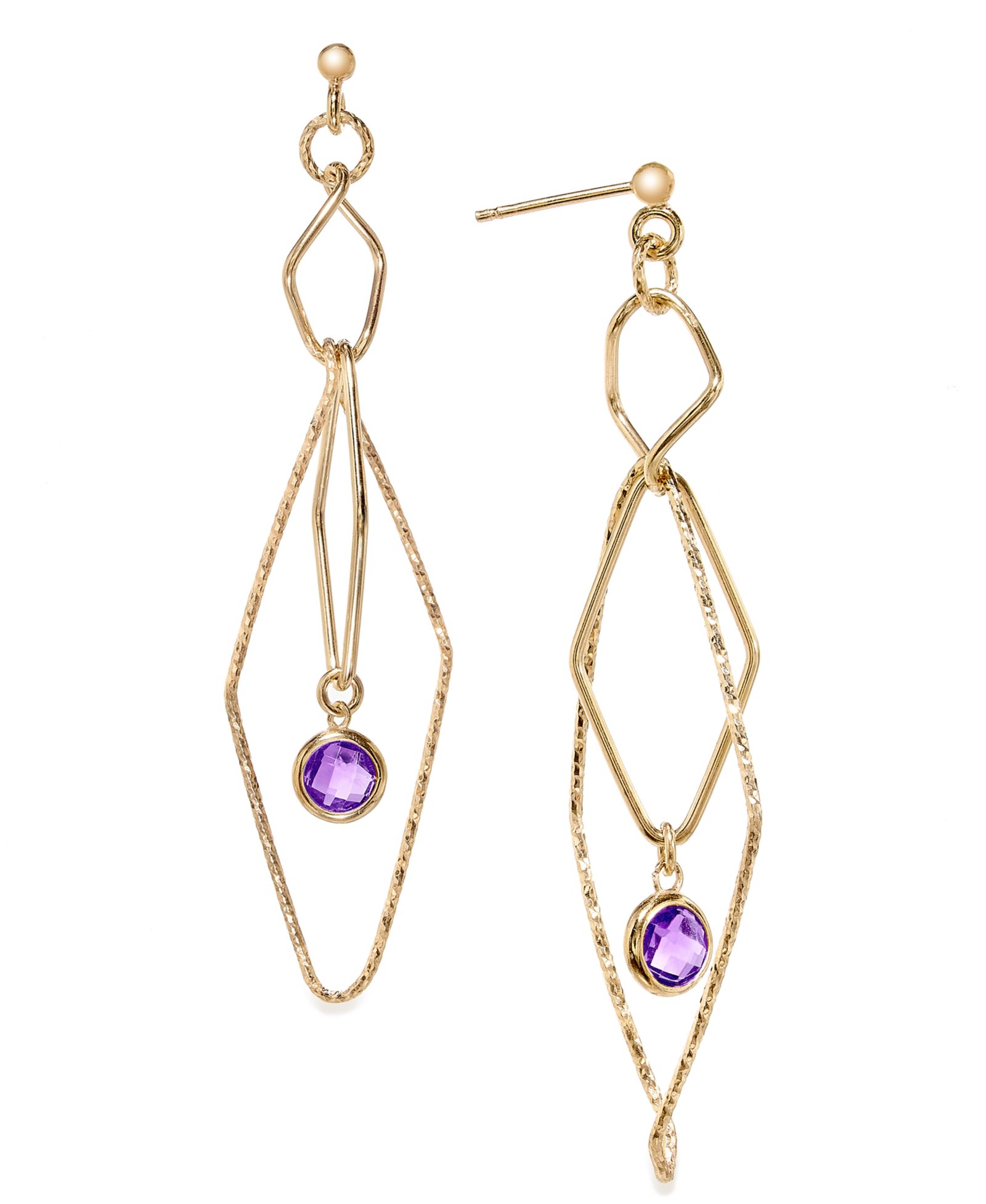 Citrine Openwork Orbital Geometric Drop Earrings (5/8 ct. t.w.) in 14k Gold-Plated  Sterling Silver
