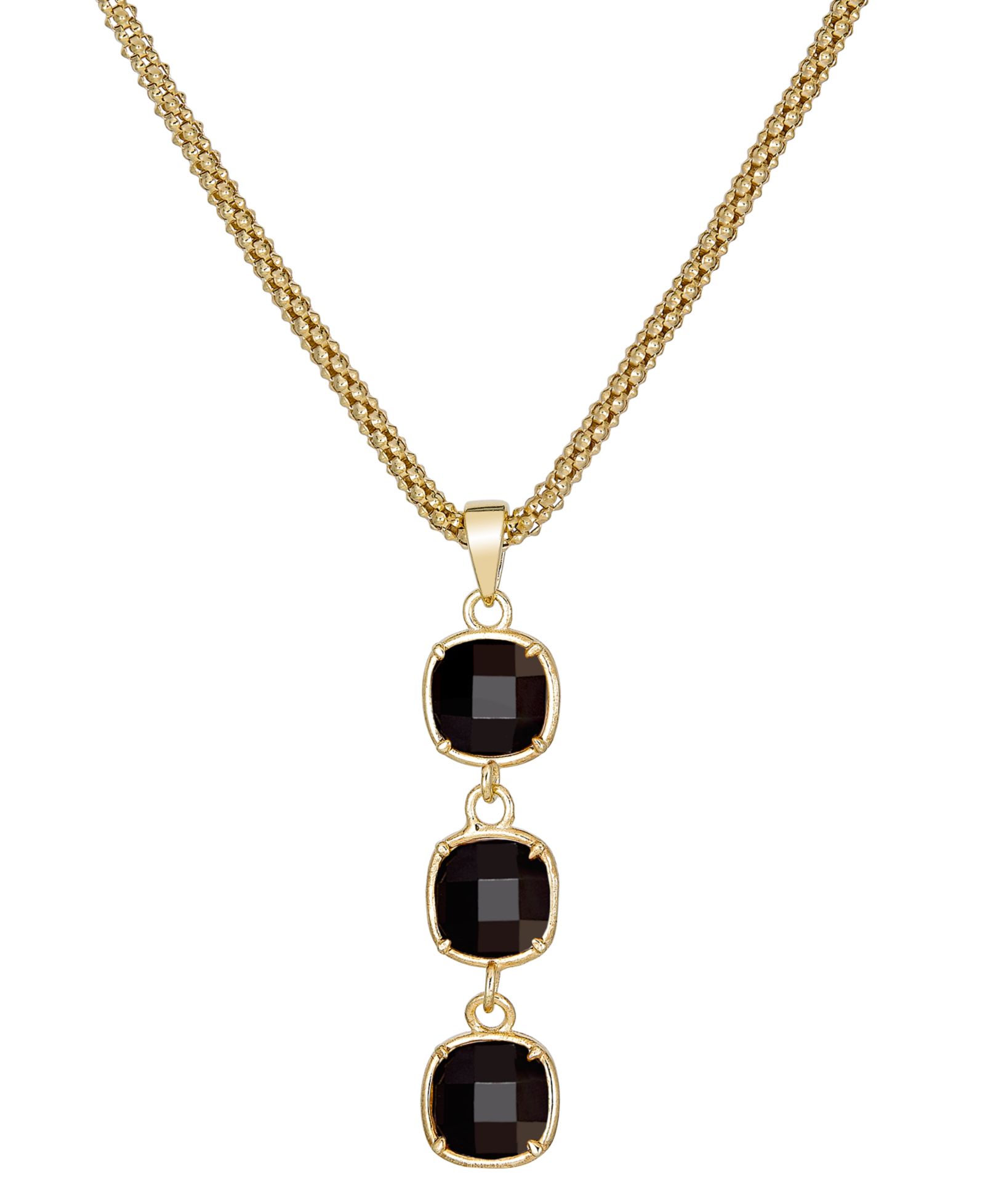 Подвеска Macy's Lapis Lazuli Triple Drop 14k Gold-Plated Sterling Silver, 18 + 3" extender