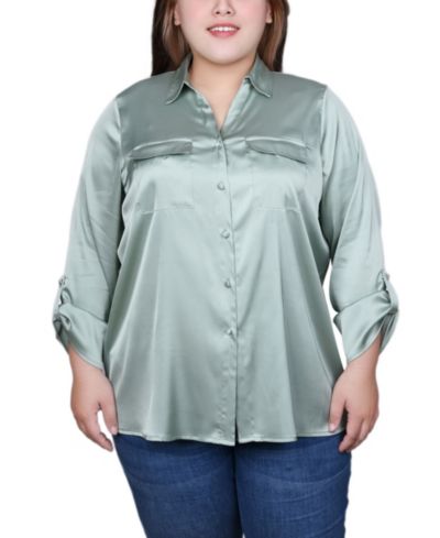 NY Collection Блузка Plus Size с рукавом 3/4