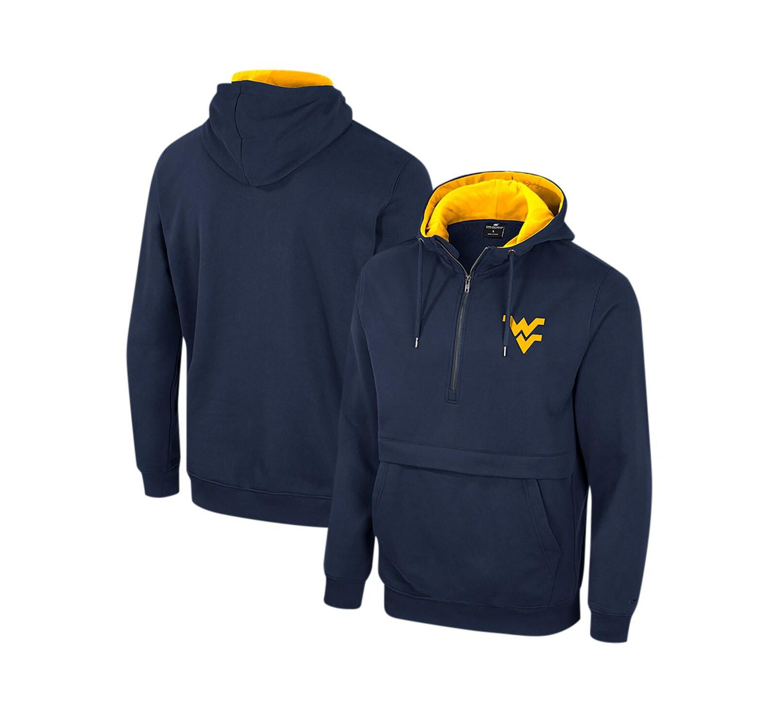 Худи Colosseum Men's Navy West Virginia Mountaineers Half-Zip Hoodie