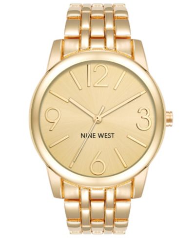 Nine West Women's Quartz Gold-Tone Alloy Link Bracelet Watch, 39mm