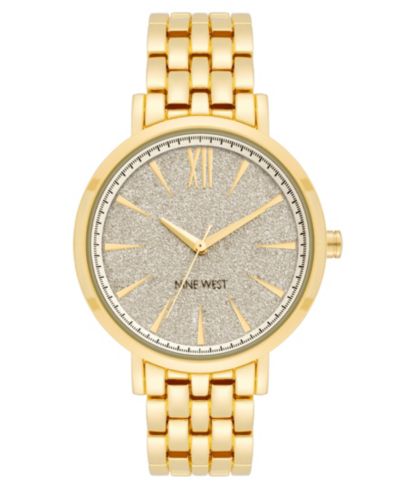 Nine West Women's Quartz Gold-Tone Alloy Link Bracelet Watch, 36.5mm