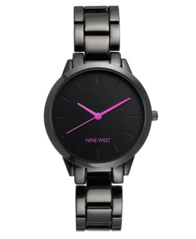 Женские наручные часы Nine West Quartz Dark Gray Alloy Link, 36mm