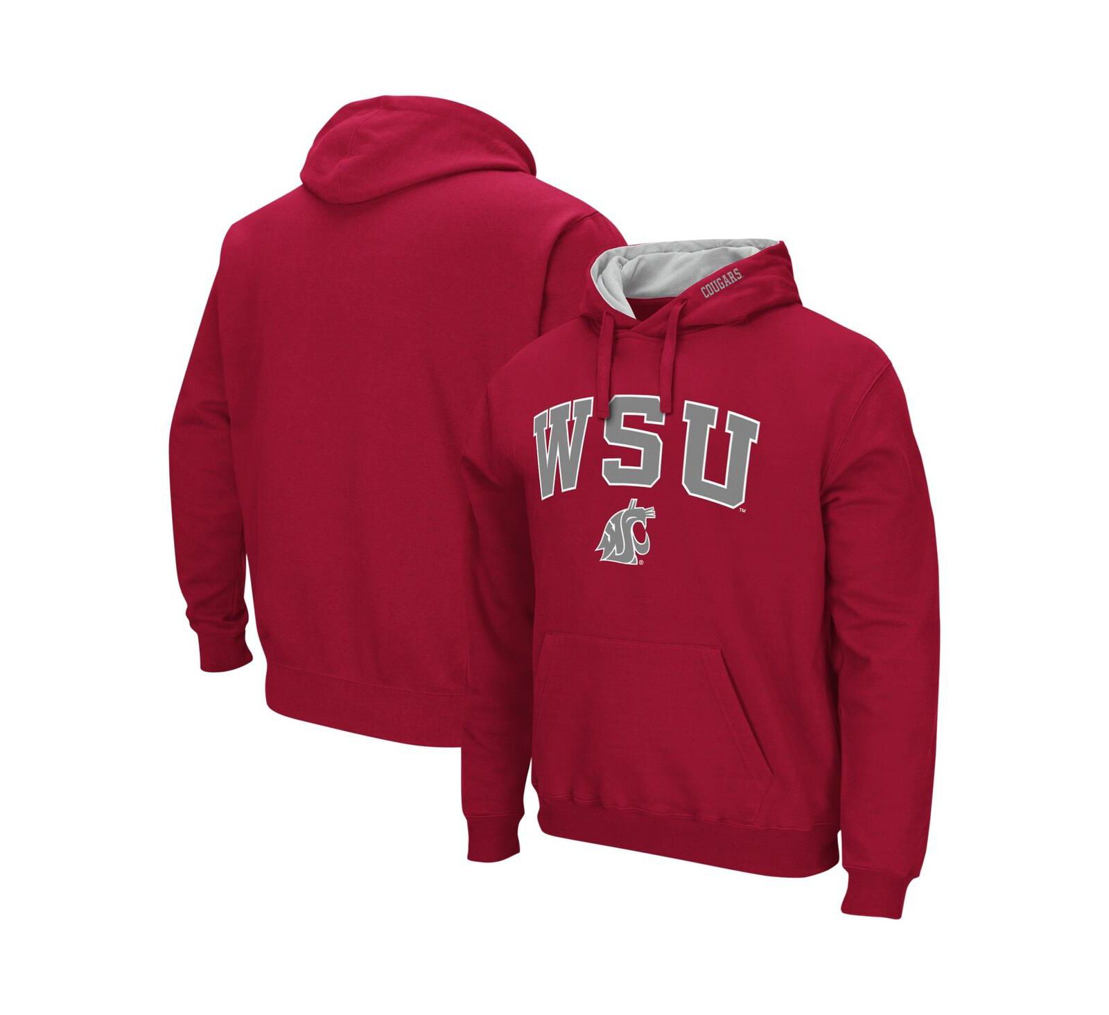 Мужское худи Colosseum Washington State Cougars Arch & Team Logo 3.0 с начесом