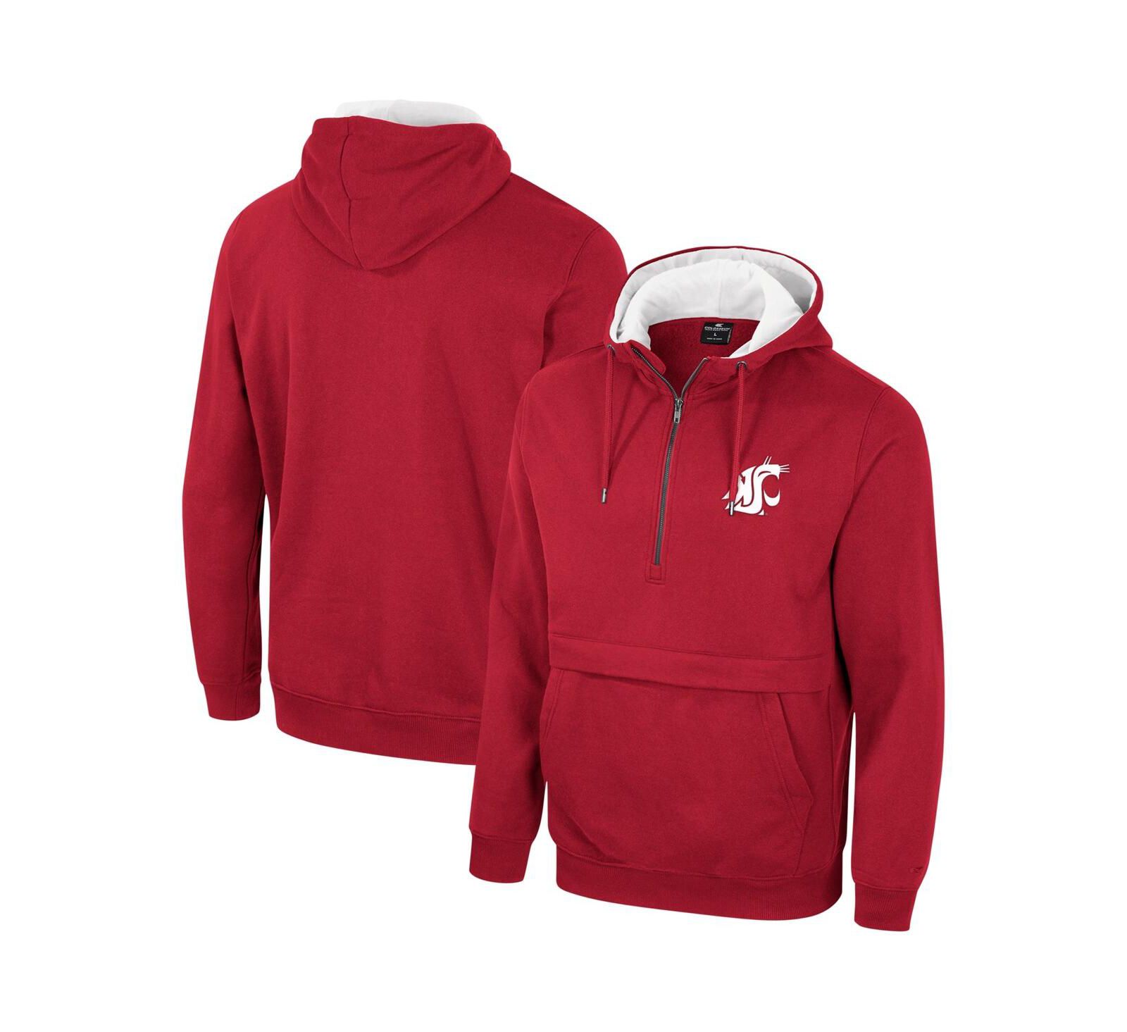 Colosseum Мужской малиновый худи Half-Zip Washington State Cougars