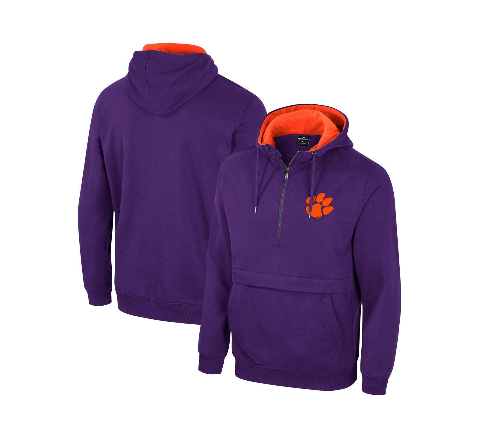 Мужское худи Colosseum Clemson Tigers с полумолнией